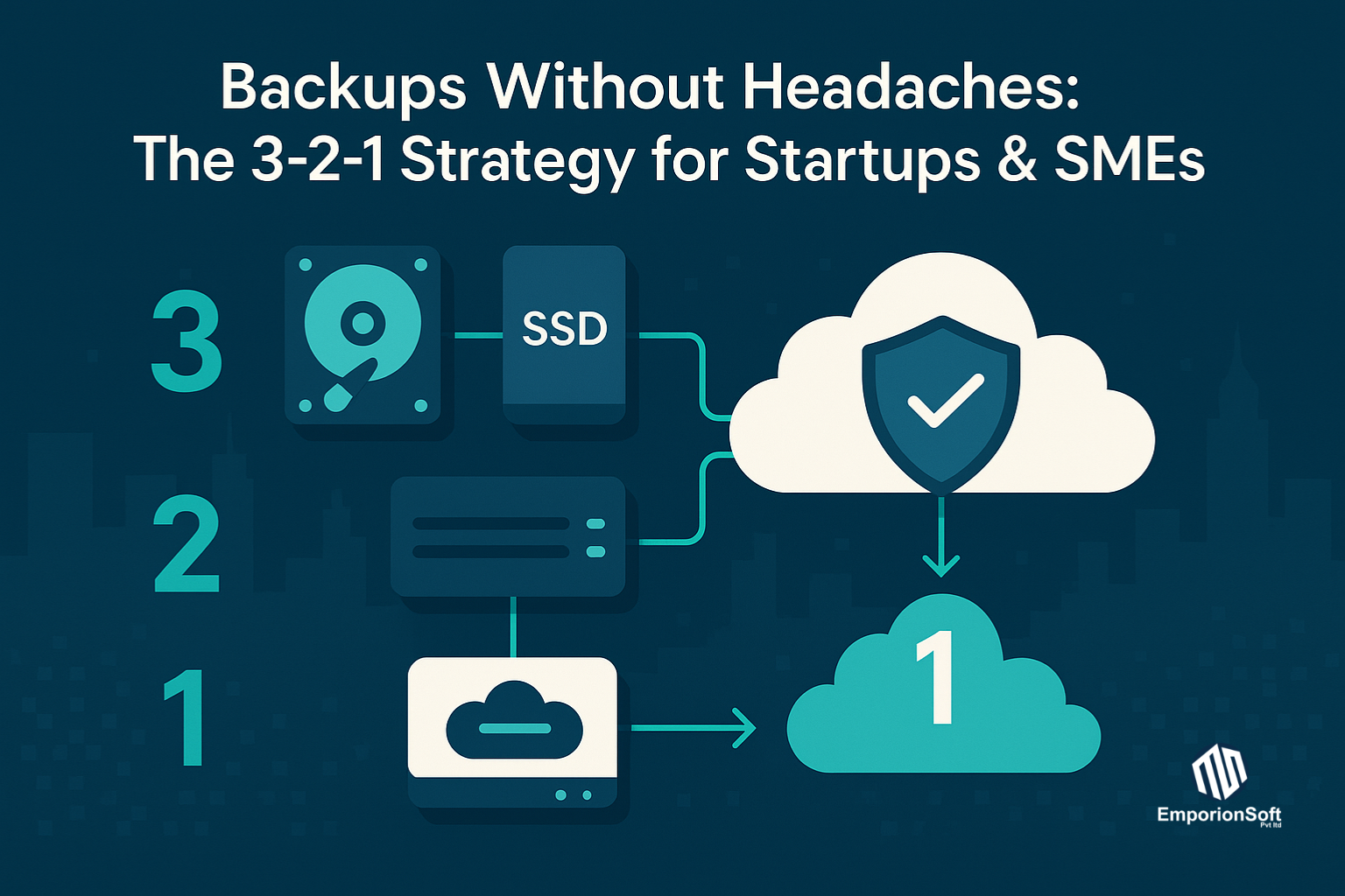 3-2-1 backup strategy illustration for Pakistani startups and SMEs