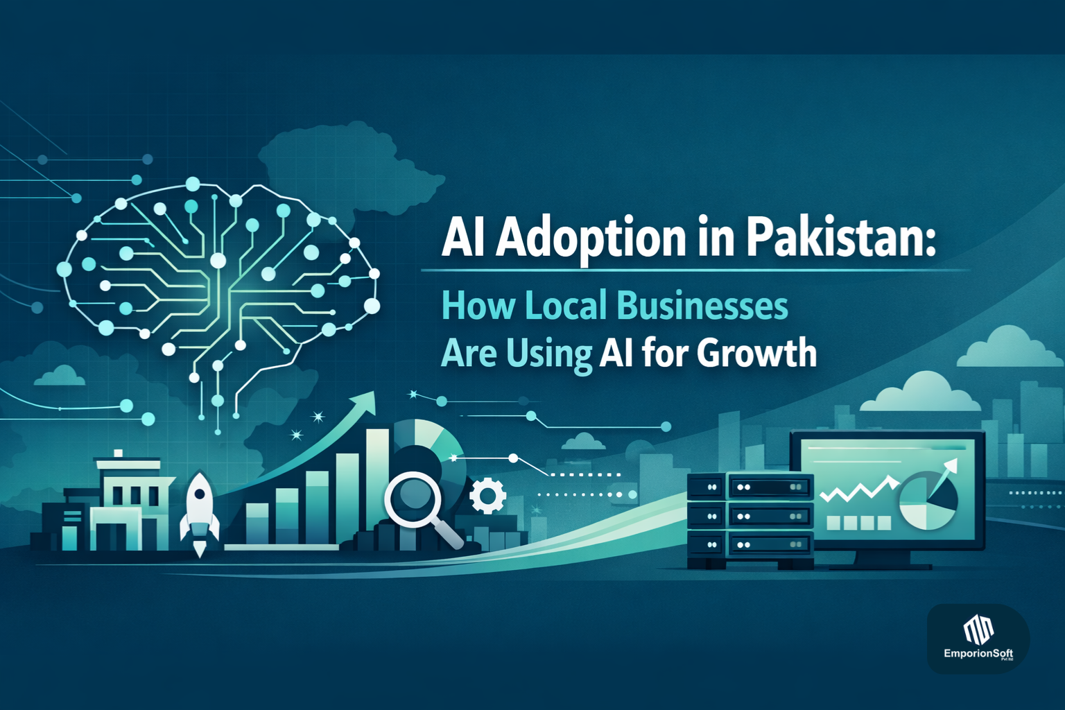 AI adoption in Pakistan showing how local businesses, SMEs, and startups use artificial intelligence for digital growth and innovation