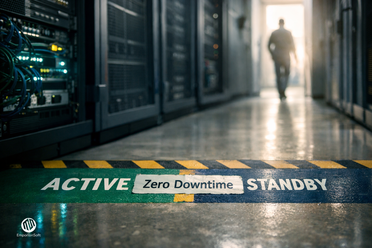 Architecture diagram showing zero downtime deployment flow for modern cloud applications