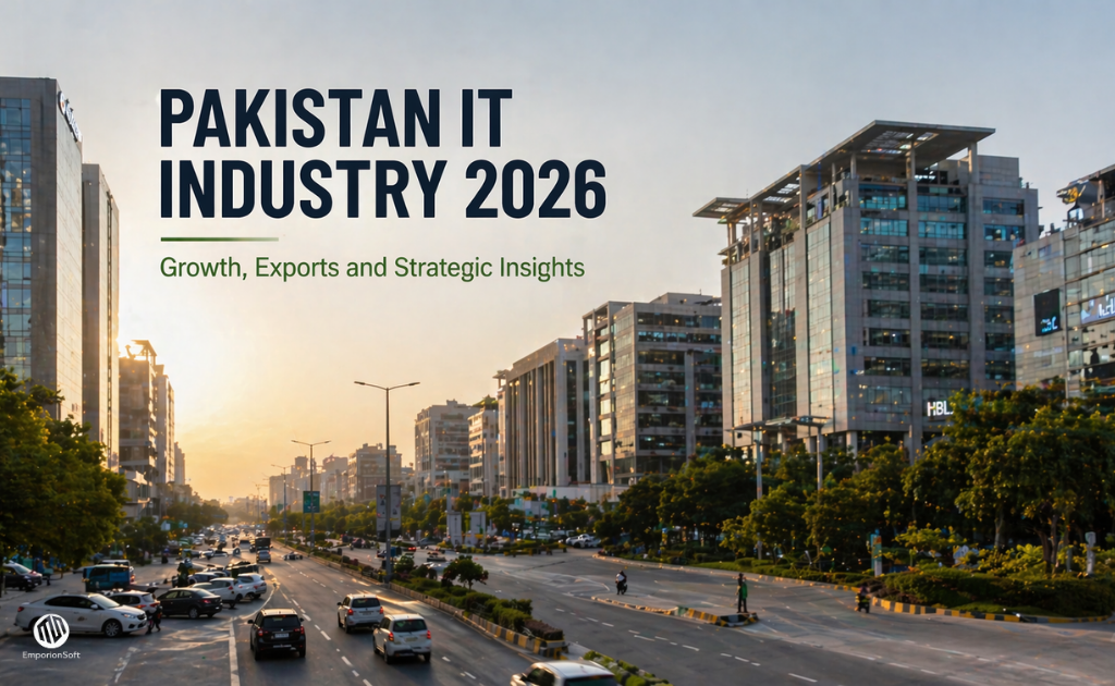 Overview of Pakistan IT industry 2026 showing growth, exports and technology sector landscape